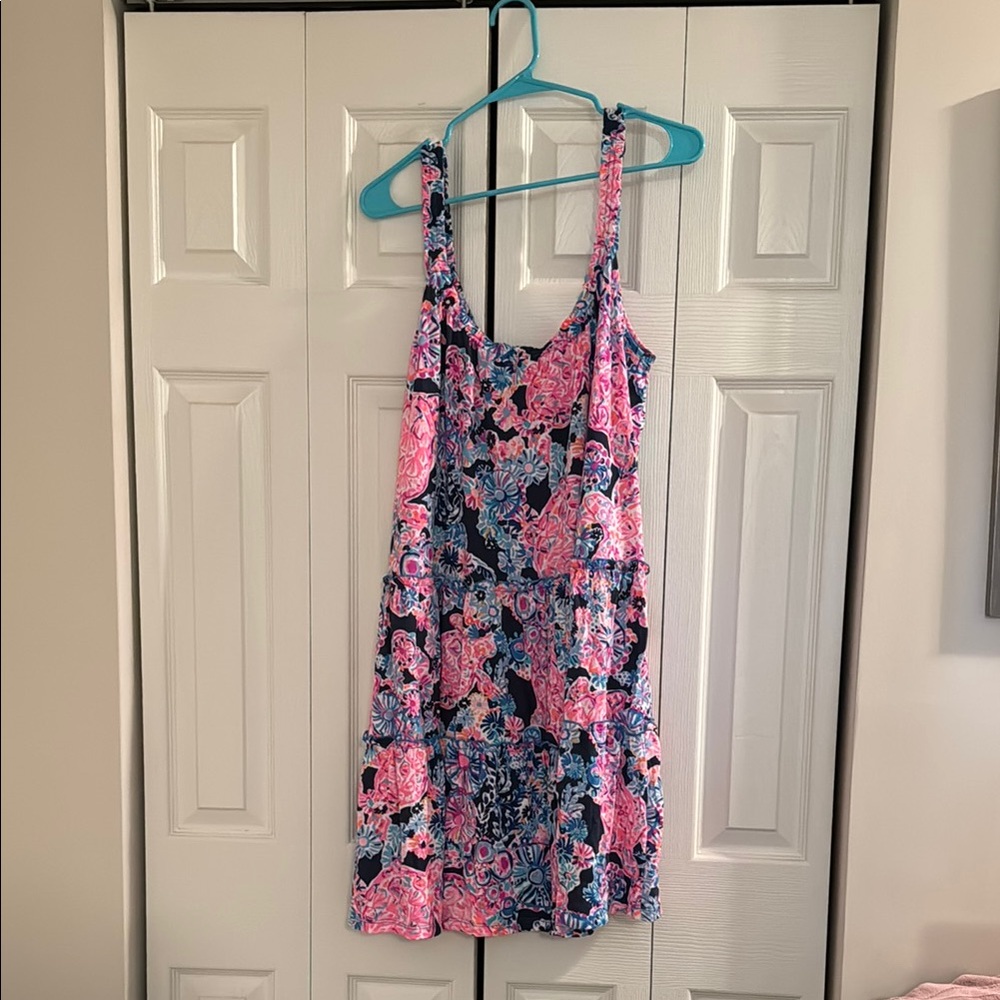 Lilly Pulitzer Pink and Blue Floral Loro Dress
